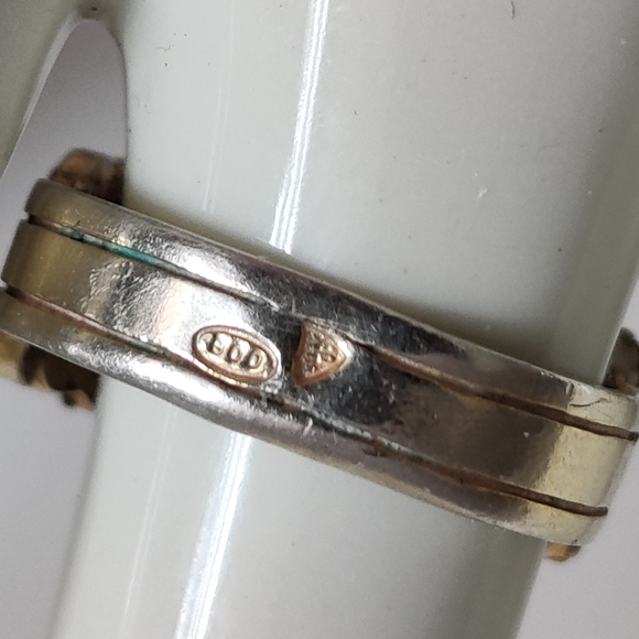 Olive Branch Diamante ring Gold Wash Over Silver Y2K - Picture 7 of 16